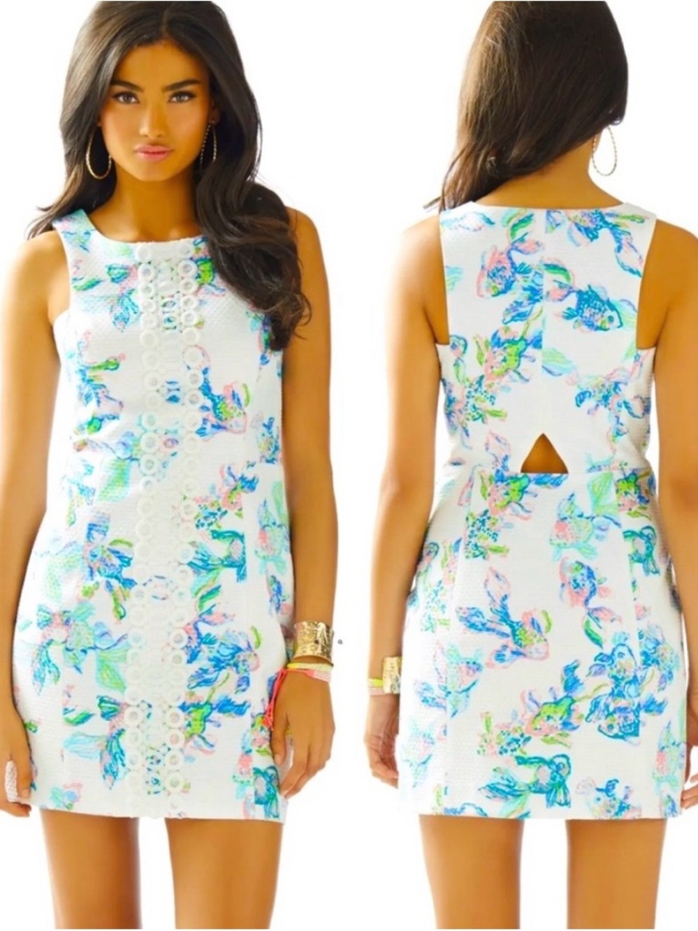 Lilly Pulitzer Cecily cut-out dress in Coastal Kiss